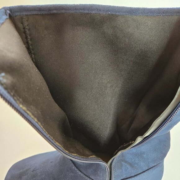 Women's Navy Suede Boots - Picture 10 of 13